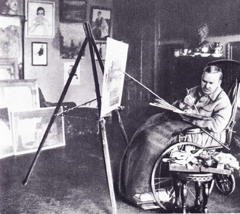 С 1916 года и до самой своей смерти в 1927 году художник прикован к коляске (туберкулез позвоночника). 
